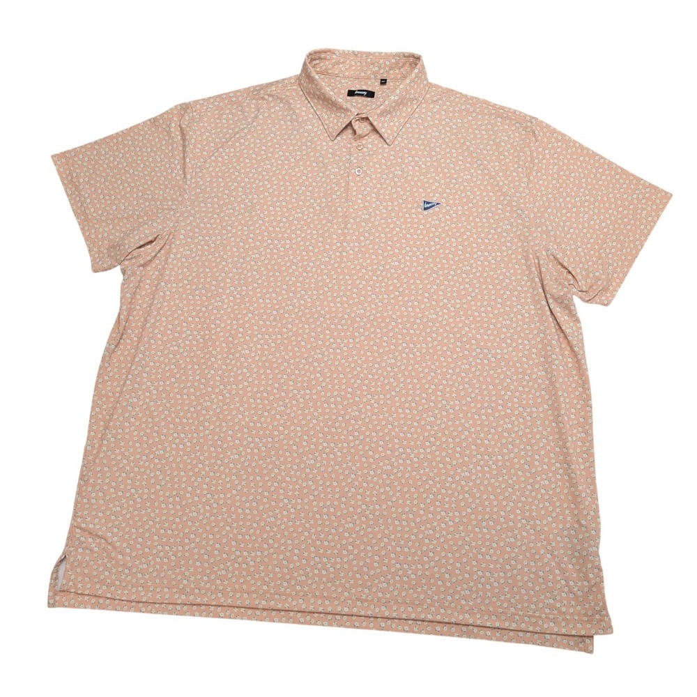 Breezy Vintage Flowers Polo Men's 4XL Peach Floral Golf Bob Does Sports